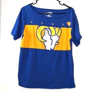 Los Angeles Rams Womens NFL Team Apparel Blue & Gold T-Shirt Size M